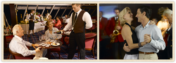 Disfrute de románticas veladas en el Horizon´s Lounge SERVICIO INCREIBLE A BORDO CRUCEROS DE LUJO